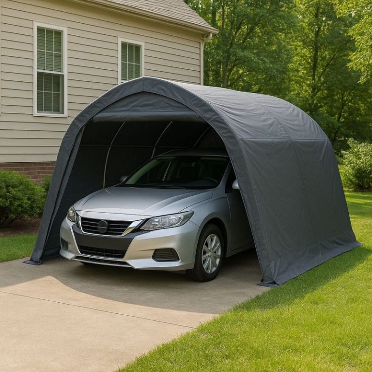 Illustration of car tent garage