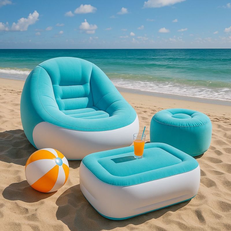 Illustration of Inflatable Beach Furniture