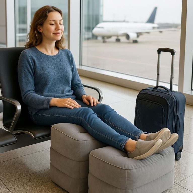 Illustration of Inflatable Ottoman Travel