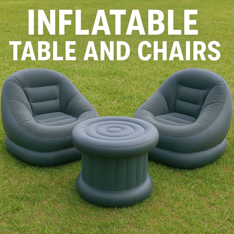 Illustration of Inflatable Table and Chairs